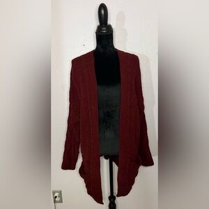 Love Tree Dark Red/Maroon and Black Cardigan